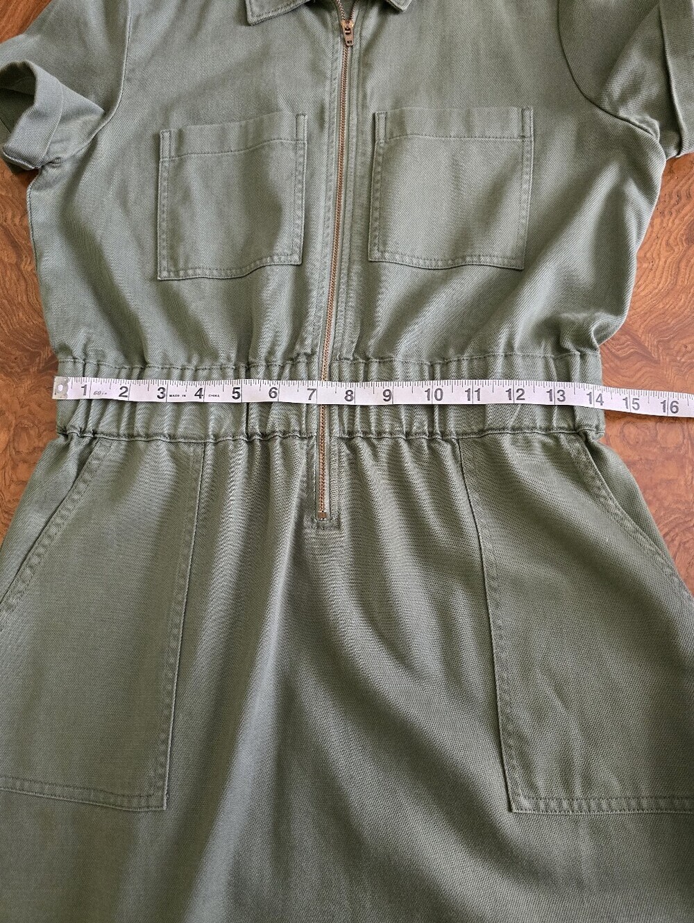 J.Crew Olive Green Utility Zip-Front Mini Dress Womens Size 4 Military Chic - Picture 9 of 10
